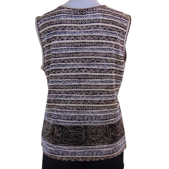 Plisse Vintage Crinkled Textured Sleeveless Top - Size L - Picture 2 of 4